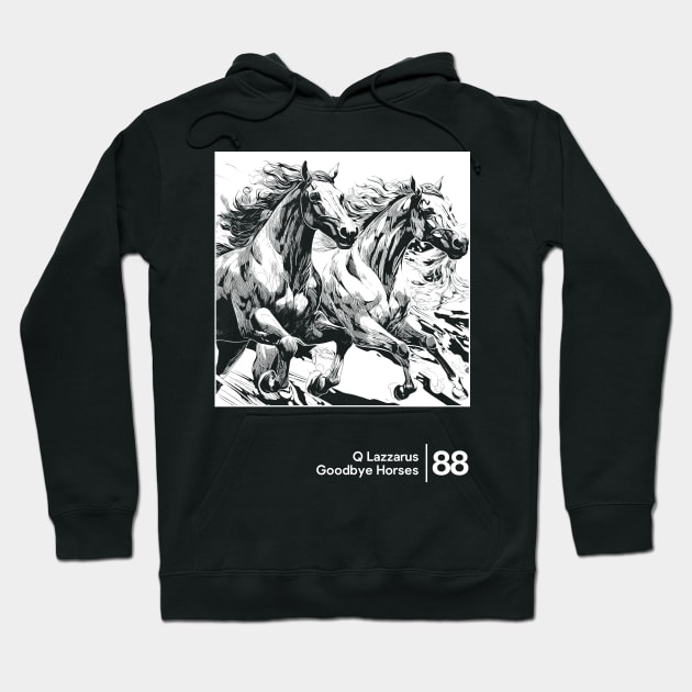 Goodbye Horses / Minimal Style Graphic Artwork Hoodie by saudade